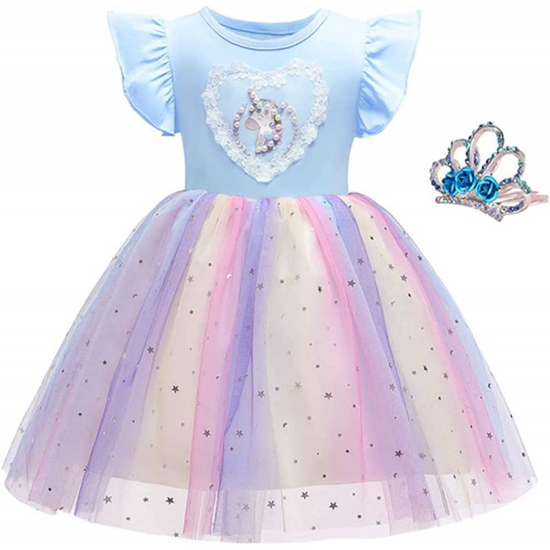 Sparkle Unicorn Rainbow Tulle Ball Gowns Tutu Princess Theme Party Cosplay Costume 2-10Years $52.02 Kids' Costumes