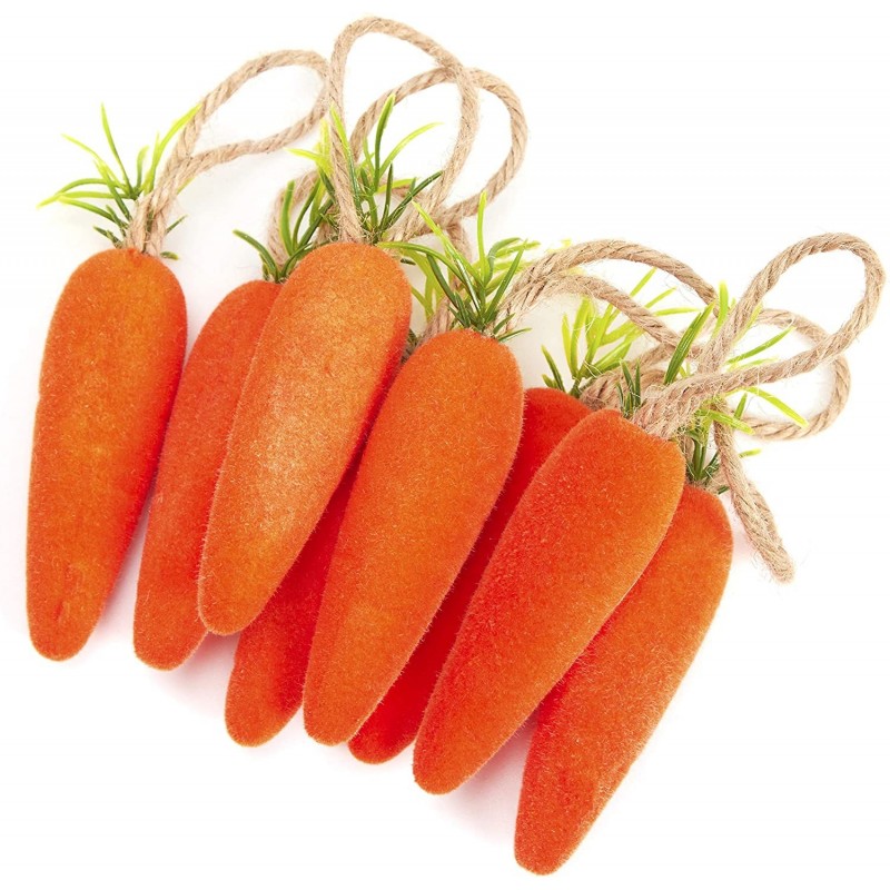 8 Pieces 5.5’’ Easter Foam Carrot Hanging Ornaments Simulation Bubble Vegetables Tree Home Kitchen Party Decorations Set Holi...