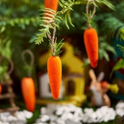 8 Pieces 5.5’’ Easter Foam Carrot Hanging Ornaments Simulation Bubble Vegetables Tree Home Kitchen Party Decorations Set Holi...