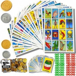 Original Mexican Bingo Game with 100 Didactic Mexican pesos for 20 Players - Bingo Game Excellent to Learn Spanish $26.72 Boa...