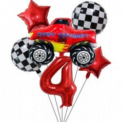 6PCS Monster Truck Foil Balloons for Kids 4th Birthday Baby Shower Car Theme Party Decorations (Monster Truck 4th Birthday) $...