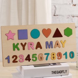 Wooden Personalized Name Puzzle - Toddler Early Learning Educational Wooden Toys Custom Name & Number Pegged Puzzles for Kids...