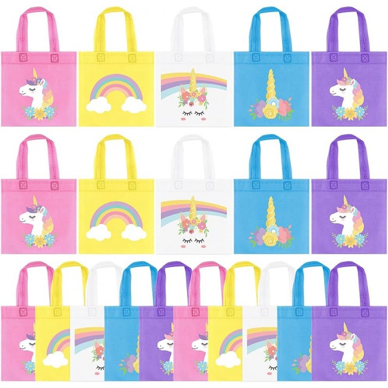 20Pcs Rainbow Unicorn Party Favor Bags Reusable Rainbow Gift Bags Unicorn Goodie Treat Candy Bags for Boy Girls Unicorn Birth...