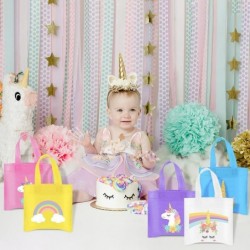 20Pcs Rainbow Unicorn Party Favor Bags Reusable Rainbow Gift Bags Unicorn Goodie Treat Candy Bags for Boy Girls Unicorn Birth...