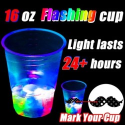 16oz Glowing Party Cups for Indoor Outdoor Party Event Fun Light Up Cups for Night Event Favor Decorations Supplies - Glow Cu...