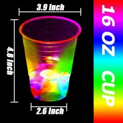 16oz Glowing Party Cups for Indoor Outdoor Party Event Fun Light Up Cups for Night Event Favor Decorations Supplies - Glow Cu...