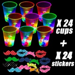 16oz Glowing Party Cups for Indoor Outdoor Party Event Fun Light Up Cups for Night Event Favor Decorations Supplies - Glow Cu...