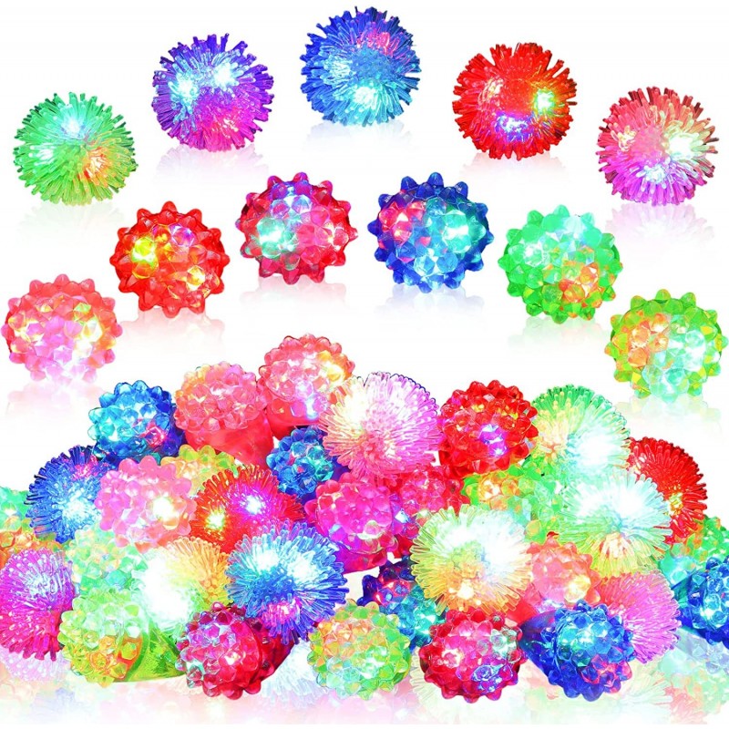 40 Pack Light up Ring for Light up Balloons LED Bumpy Jelly Rings Flashing Rubber Rings Glow in The Dark Parties Favors Chris...