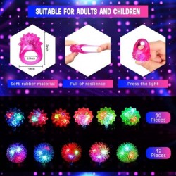 40 Pack Light up Ring for Light up Balloons LED Bumpy Jelly Rings Flashing Rubber Rings Glow in The Dark Parties Favors Chris...