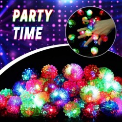 40 Pack Light up Ring for Light up Balloons LED Bumpy Jelly Rings Flashing Rubber Rings Glow in The Dark Parties Favors Chris...