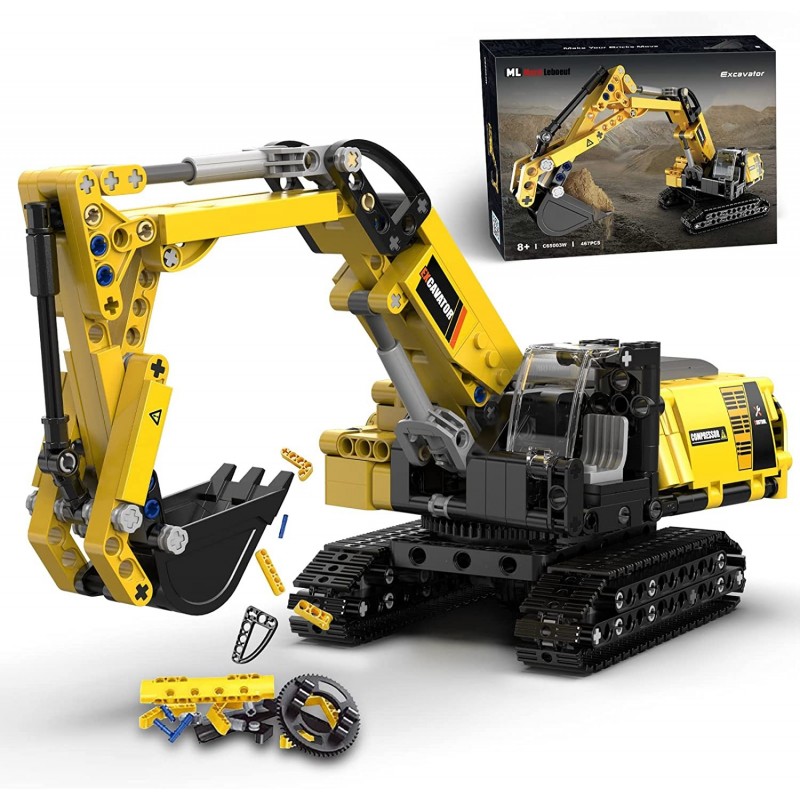 STEM Building Toys for 6 7 8 9 10 11 12 + Year Old Boys Gifts Excavator Model Building Blocks Kit Educational Learning Toys C...