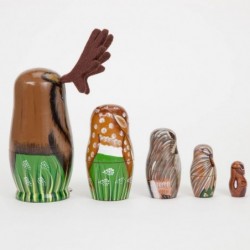 - "Woody and Friends American Woodland Creatures Nesting Dolls - Hand Painted Wooden Nesting Dolls Matryoshka Animal Figurine...