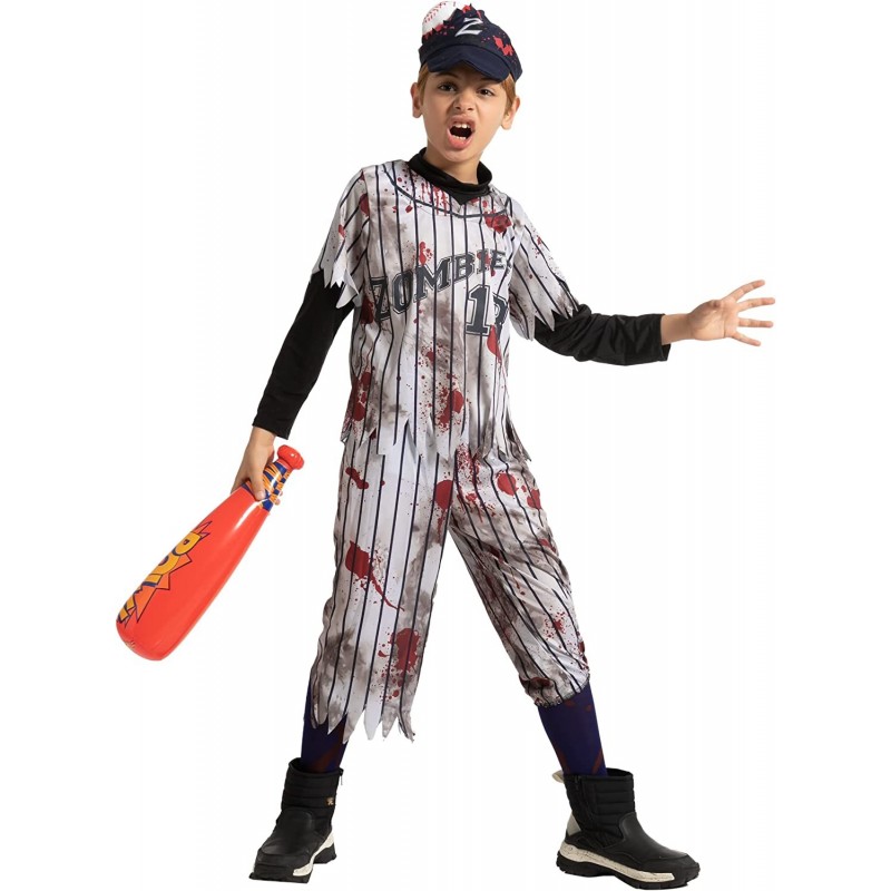 Child Boy Scary Baseball Player Zombie costume for Halloween pretend up (Small (5-7yr)) $39.52 Kids' Costumes