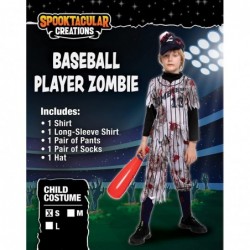 Child Boy Scary Baseball Player Zombie costume for Halloween pretend up (Small (5-7yr)) $39.52 Kids' Costumes