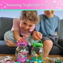 Light Up Mini Unicorn Garden with Paintable Unicorn Toy Rock Painting & Clay Arts and Crafts for Girls & Boys DIY Terrarium K...