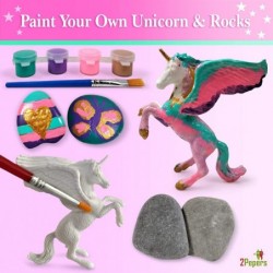 Light Up Mini Unicorn Garden with Paintable Unicorn Toy Rock Painting & Clay Arts and Crafts for Girls & Boys DIY Terrarium K...