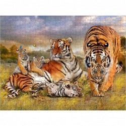 Jigsaw Puzzles for Adults 500 Piece Prime - Every Piece is Unique Family Theme Animal Tiger Puzzle Adult Toys 24" x 18" Diffi...