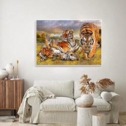 Jigsaw Puzzles for Adults 500 Piece Prime - Every Piece is Unique Family Theme Animal Tiger Puzzle Adult Toys 24" x 18" Diffi...