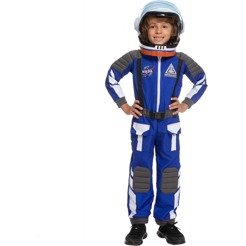 Halloween Child Unisex Blue Astronaut Costume NASA Pilot Jumpsuit Costume for Halloween Dress Up $64.52 Kids' Costumes