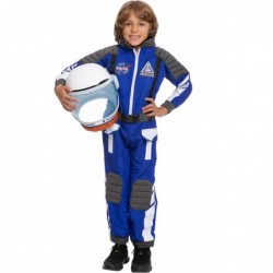 Halloween Child Unisex Blue Astronaut Costume NASA Pilot Jumpsuit Costume for Halloween Dress Up $64.52 Kids' Costumes