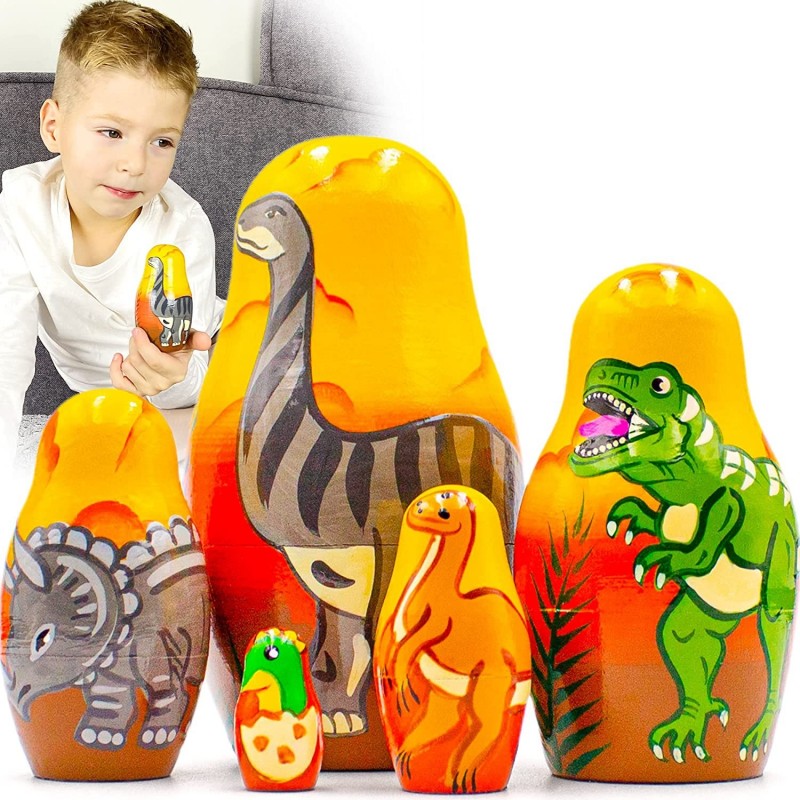 Dinosaur Nesting Dolls Set of 5 pcs $43.41 Nesting Dolls