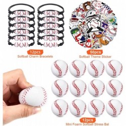 74 Pcs Baseball Party Favors Baseball Gifts Include 12 Baseball Charm Bracelets 12 Baseball Sports Stress Ball with 50 Baseba...