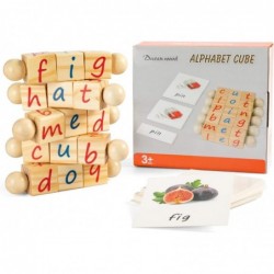 Wooden Montessori Reading Blocks Phonetic Alphabet Blocks for Kids Eco-Friendly Toys Educational Learning Games for Pre-Kinde...