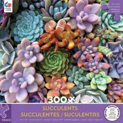 Succulents - Pretty Pastels - Oversized 300 Piece Jigsaw Puzzle $18.36 Jigsaw Puzzles