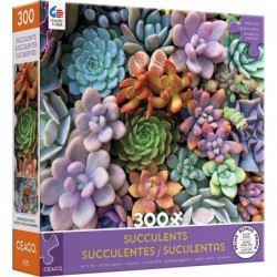 Succulents - Pretty Pastels - Oversized 300 Piece Jigsaw Puzzle $18.36 Jigsaw Puzzles