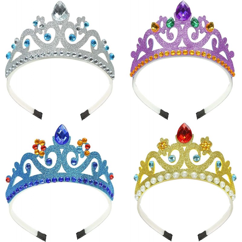 Princess Crown Set 4PCS Princess Tiaras for Little Girls DIY Mermaid Crown Princess Headband Party Crown for Christmas Costum...