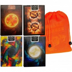 Bicycle Stargazer: Asteroid Sunspot Nebula and New Moon Playing Card Custom Bundle with Orange Mesh Storage Pouch $51.29 Card...