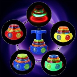 12 Pcs UFO Top Light Toy LED Light up Toy Music Flashing Spinner Toy for Party Supplies 3 Colors $46.43 Spinning Tops