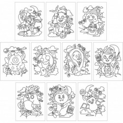 20 Pcs Make-a-face Sticker Sheets Make Your Own Halloween Characters Mix and Match Sticker Sheets Bonus with Coloring Sheets ...