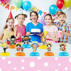 8Pcs One Piece Birthday Party Supplies One Piece Honeycomb Centerpieces 3D Table Decorations One Piece Theme Table Decoration...