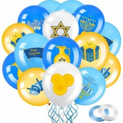 45 Pieces Hanukkah Party Balloons 12 Inch Menorah Dreidel Balloons Chanukah Toy Happy Hanukkah Latex Balloons for Hanukkah Pa...