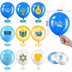 45 Pieces Hanukkah Party Balloons 12 Inch Menorah Dreidel Balloons Chanukah Toy Happy Hanukkah Latex Balloons for Hanukkah Pa...