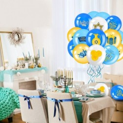 45 Pieces Hanukkah Party Balloons 12 Inch Menorah Dreidel Balloons Chanukah Toy Happy Hanukkah Latex Balloons for Hanukkah Pa...