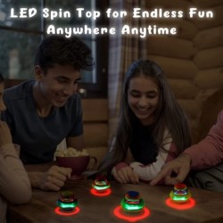 12 Pcs UFO Top Light Toy LED Light up Toy Music Flashing Spinner Toy for Party Supplies 3 Colors $46.43 Spinning Tops