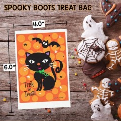 100 Total Count Halloween Trick or Treat Bags Bundle | 2 Packs of 50 Count Bags | Jack-O-Lantern and Black Cat 4" x 6" | Kids...