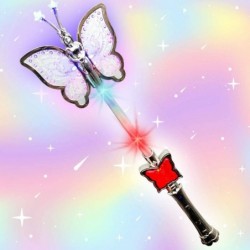 Multi-Color Spinning Butterfly Baton with LED Handle | 16” Light Up Butterfly Wand for kids | Fun Pretend Play Prop | Batteri...