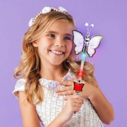 Multi-Color Spinning Butterfly Baton with LED Handle | 16” Light Up Butterfly Wand for kids | Fun Pretend Play Prop | Batteri...