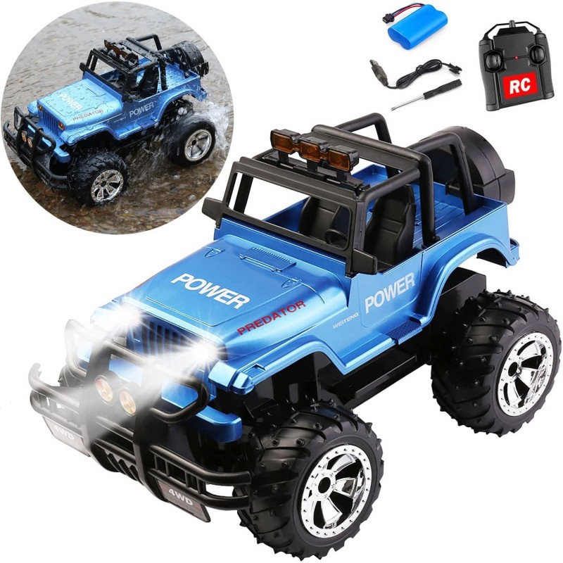 Remote Control Monster Truck for Boys 2.4Ghz 4wd Off Road Rock Crawler Vehice Truck 1:16 High Speed Remote Control Car with H...