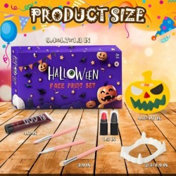 Carnival Face Paint Kids Makeup Kit 29 Pcs Painting Kit Including Halloween Pumpkin Sponges Color Block Lipstick Glitters Tat...