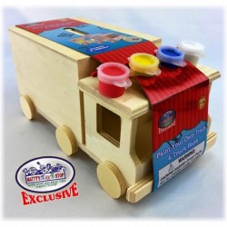 Design & Paint Your Own Wooden Train & Truck Banks (Each Includes 4 Paints & 1 Brush) Gift Set Bundle - 2 Pack $34.02 Craft Kits