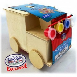 Design & Paint Your Own Wooden Train & Truck Banks (Each Includes 4 Paints & 1 Brush) Gift Set Bundle - 2 Pack $34.02 Craft Kits