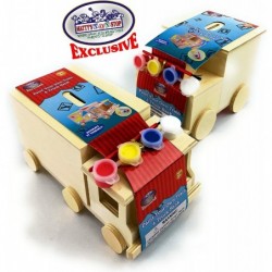 Design & Paint Your Own Wooden Train & Truck Banks (Each Includes 4 Paints & 1 Brush) Gift Set Bundle - 2 Pack $34.02 Craft Kits