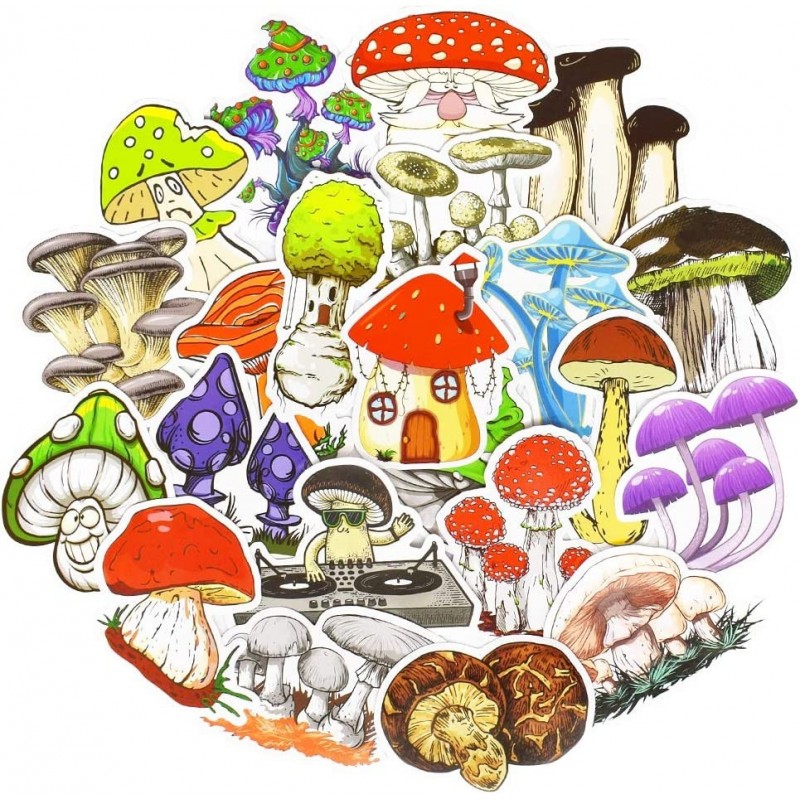 Mushroom Stickers for Kids Teens Mushroom Stickers for Water Bottles 50Pcs $14.23 Kids' Stickers