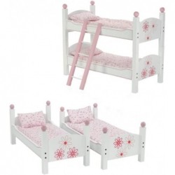 18 Inch Doll Clothes Furniture and Accessories - Floral 18-in Doll Bunkbed Bunk Bed Including Quilted 18" Doll Bedding and La...