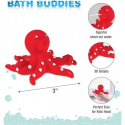 DolliBu Octopus Bath Buddy Squirter - Floating Red Octopus Rubber Bath Toy Fun Water Squirting Bathtime Play for Toddlers Cut...