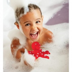 DolliBu Octopus Bath Buddy Squirter - Floating Red Octopus Rubber Bath Toy Fun Water Squirting Bathtime Play for Toddlers Cut...